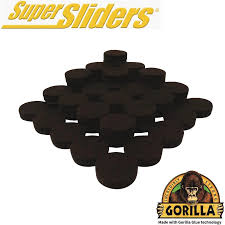 Super Sliders Felt Pads in Brown Color | Self-Adhesive Floor Protectors | 1 Inch | 48-Pack | Gorilla