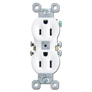Receptacle Duplex 15A, 120V White TR