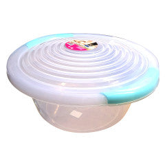Plastic Bowl with Cover, to make Challah- Dough riser 14 Liter -YBM