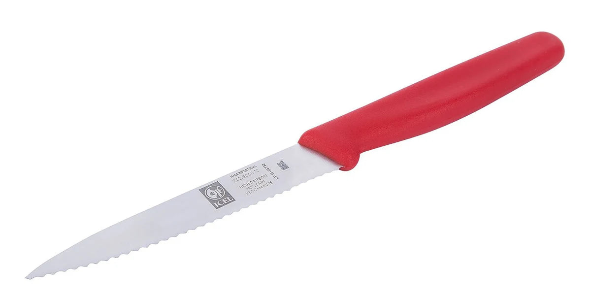 Pairing Knife Pointy Straight 4" Red ICEL