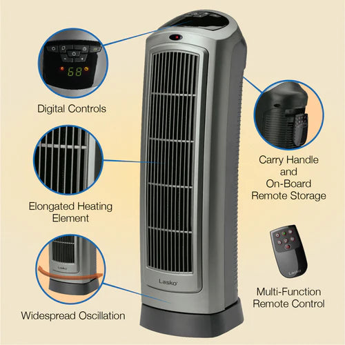 Oscillating Ceramic Space Heater Tower Lasko