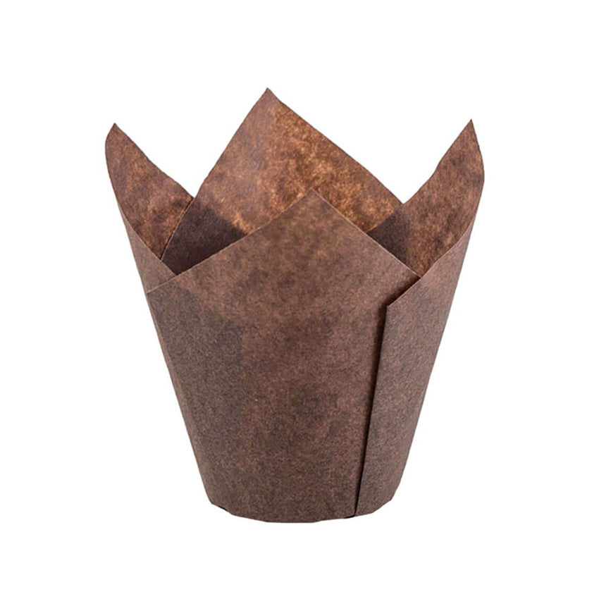 Tulip Baking Cup | Disposable | 2‑¾″ to 4 | Brown | Novacart