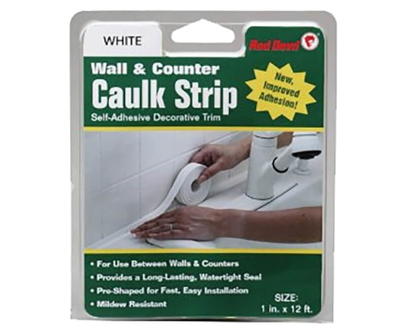 Wall And Counter Caulk Strips 7/8" x 12' Red Devil