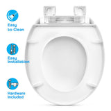 Slow Close Round Plastic Toilet Seat Power Clean