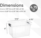 Clear Storage Box w/Lid 4.7QT Superio