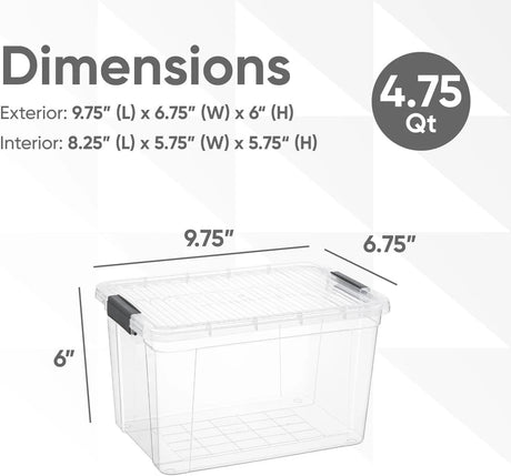 Clear Storage Box w/Lid 4.7QT Superio