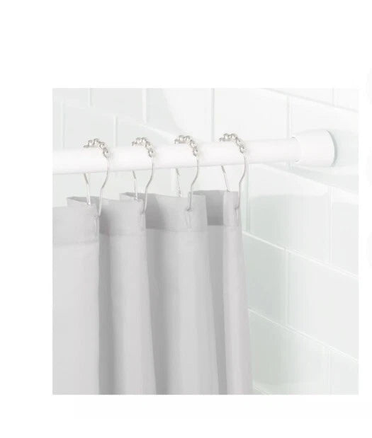 Shower Curtain Rod in White Color | 70” x 72” | iDesign