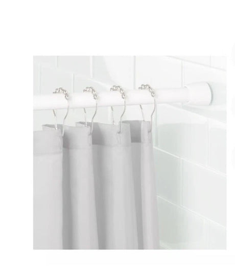Shower Curtain Rod in White Color | 70” x 72” | iDesign