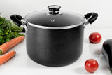 8QT Non-Stick Pfluon Coated Stock Pot w Glass Lid