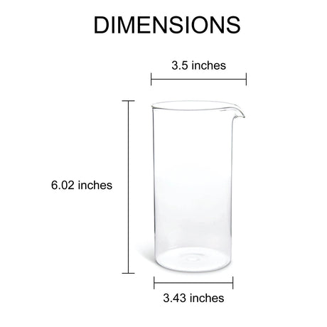 Fino Replacement Carafe for 3-Cup 12oz French Press Coffee Maker