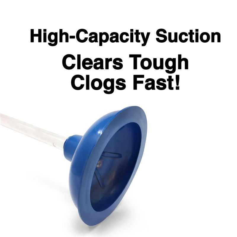 4" Sink and Tub Plunger | 10" Decorative Handle | Plumb Tech