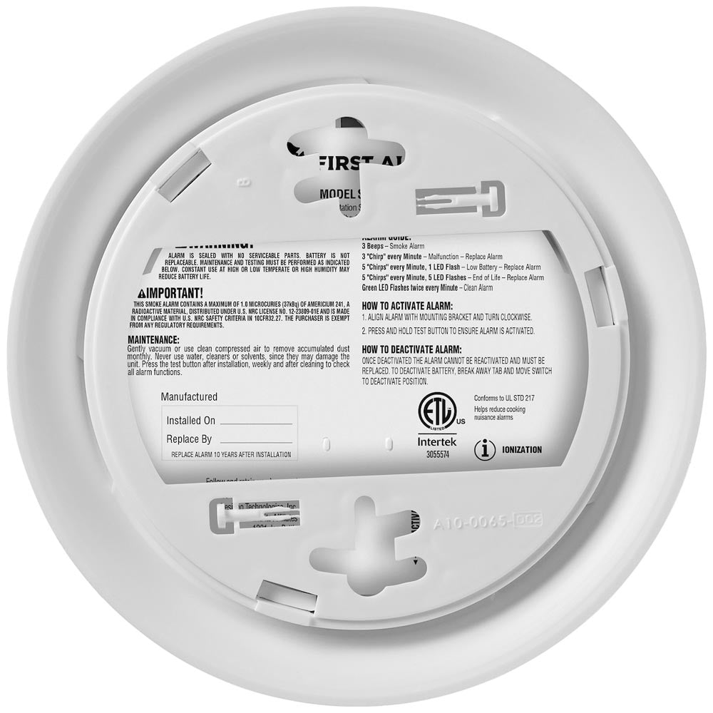 Smoke Alarm 10 YR Battery First Alert