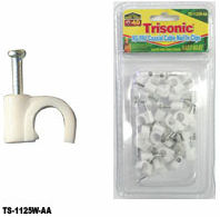 Cable Nail In Clips White 40pc Trisonic